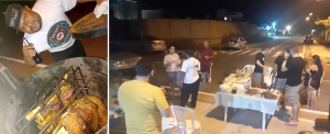 Moradores se reúnem em churrasco para comemorar asfalto e benfeitorias